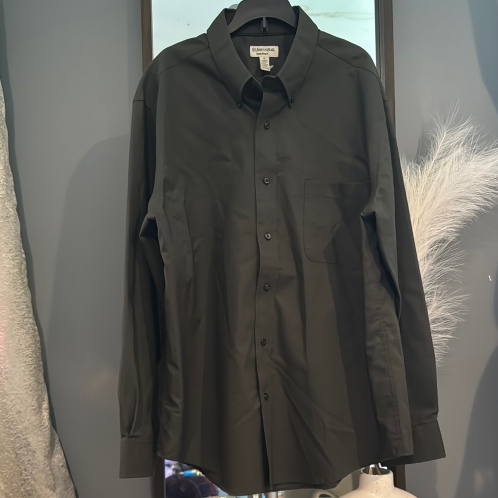 St. John's Bay Black Dress Shirt Classic Fit